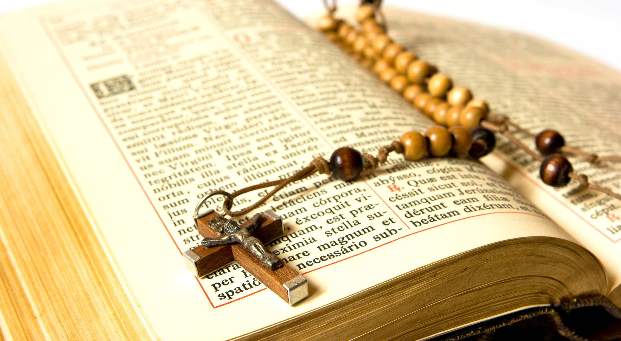 Rosary beads and bible