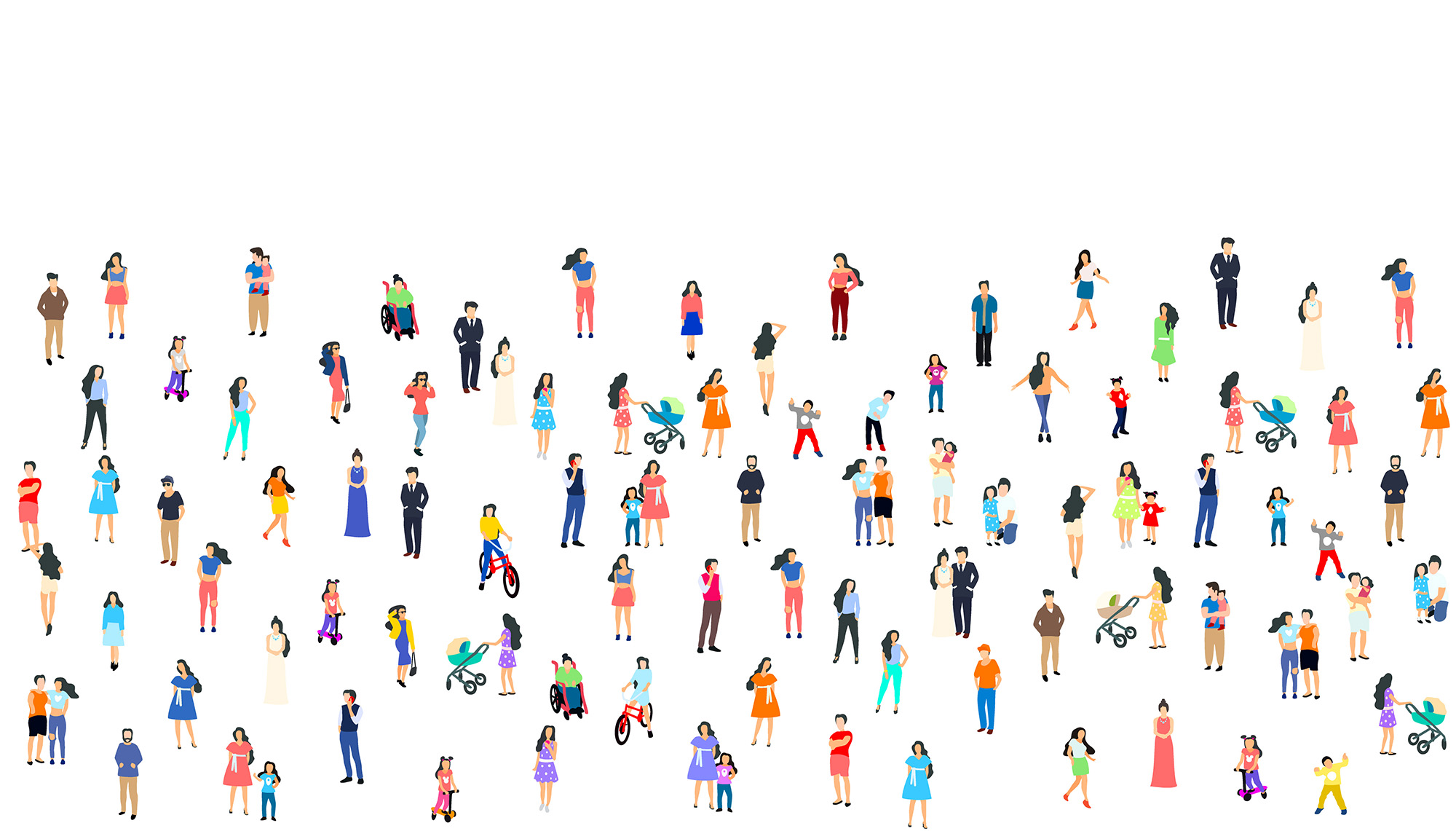 community of people on a white background