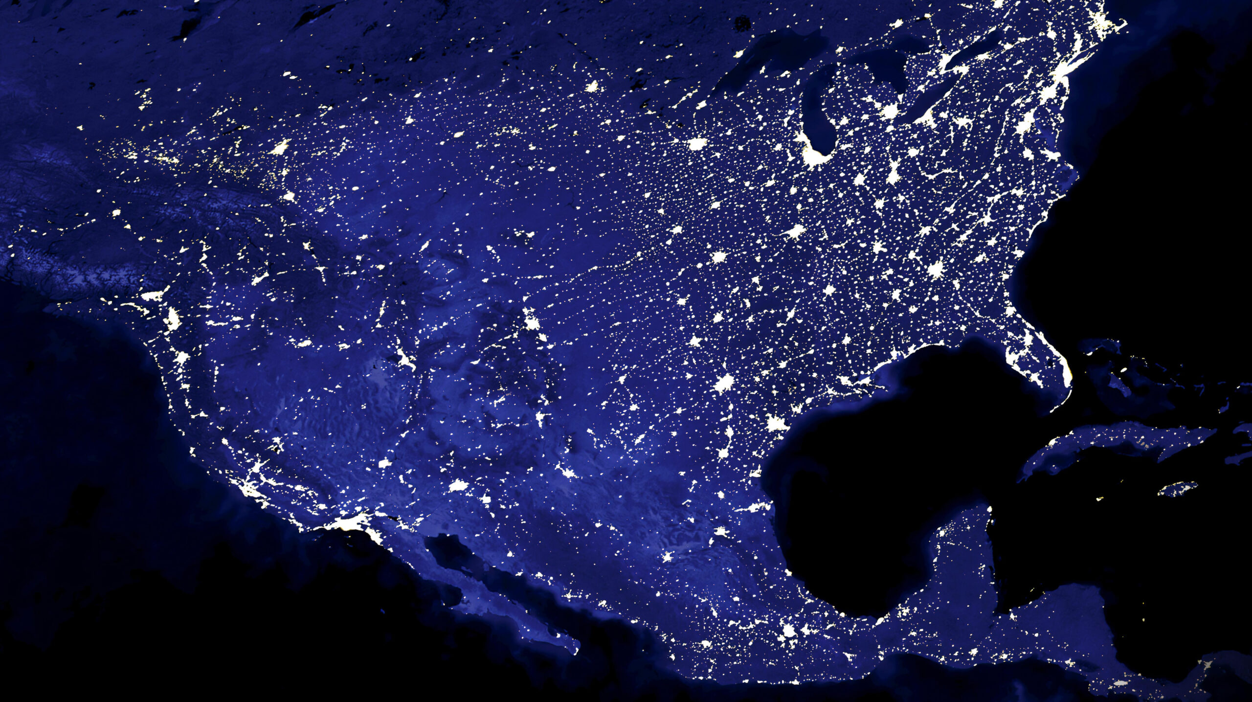 United States connected by lights